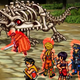Suikoden footage shows the gang battling a skeletal dragon.